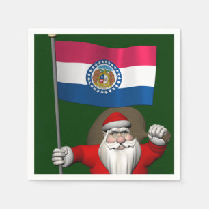 Santa Claus With Ensign Of Missouri Napkin