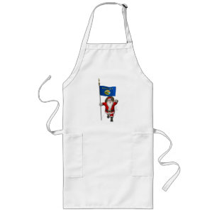 Santa Claus With Ensign Of Montana Long Apron