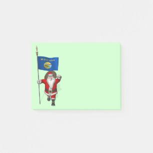 Santa Claus With Ensign Of Montana Post-it Notes