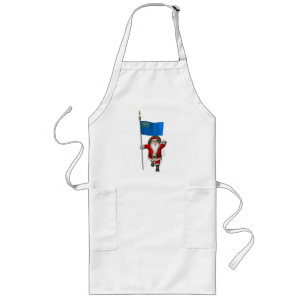 Santa Claus With Ensign Of Nevada Long Apron