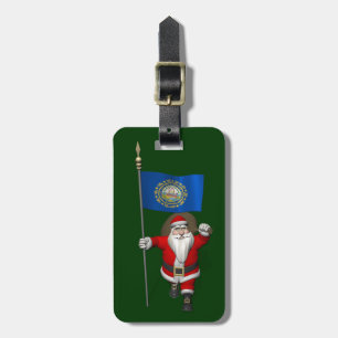 Santa Claus With Ensign Of New Hampshire Luggage Tag