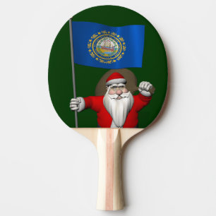 Santa Claus With Ensign Of New Hampshire Ping Pong Paddle