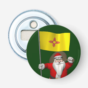 Santa Claus With Ensign Of New Mexico Bottle Opener