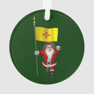 Santa Claus With Ensign Of New Mexico Ornament