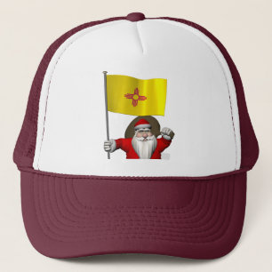 Santa Claus With Ensign Of New Mexico Trucker Hat