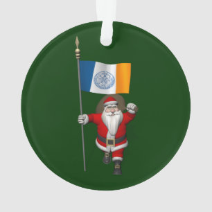 Santa Claus With Ensign Of New York City Ornament