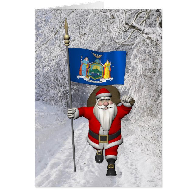 Santa Claus With Ensign Of New York US State (Front)