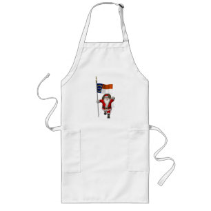 Santa Claus With Ensign Of North Carolina Long Apron