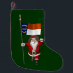 Santa Claus With Ensign Of North Carolina Small Christmas Stocking<br><div class="desc">background colour can be changed: CUSTOMIZE it
 father christmas visiting the Tar Heel State</div>