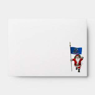 Santa Claus With Ensign Of North Dakota Envelopes