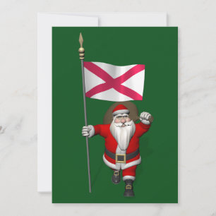 Santa Claus With Ensign Of Northern Ireland Holiday Card