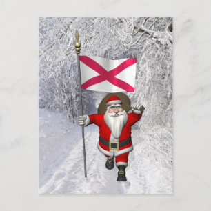 Santa Claus With Ensign Of Northern Ireland Holiday Postcard