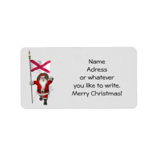 Santa Claus With Ensign Of Northern Ireland Label