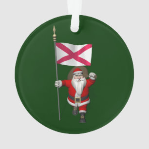 Santa Claus With Ensign Of Northern Ireland Ornament