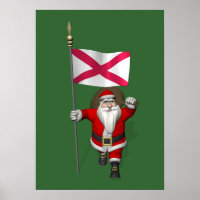 Santa Claus With Ensign Of Northern Ireland