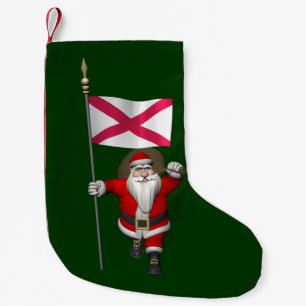 Santa Claus With Ensign Of Northern Ireland Small Christmas Stocking