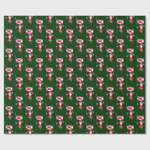 Santa Claus With Ensign Of Northern Ireland Wrapping Paper