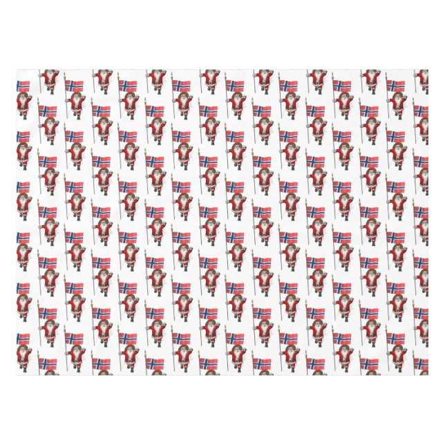 Santa Claus With Ensign Of Norway Tablecloth (Front (Horizontal))