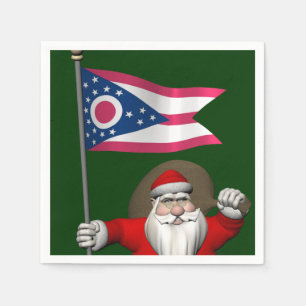 Santa Claus With Ensign Of Ohio Napkin