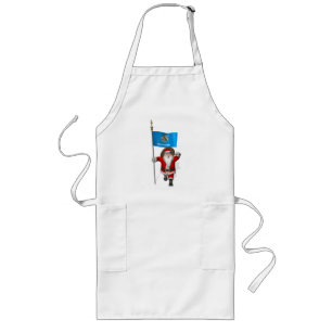 Santa Claus With Ensign Of Oklahoma Long Apron