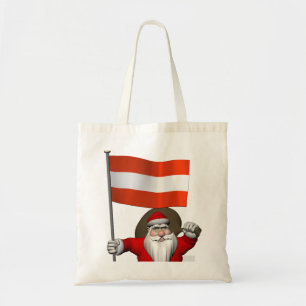 Santa Claus With Ensign Of Österreich Tote Bag