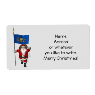 Santa Claus With Ensign Of  Pennsylvania