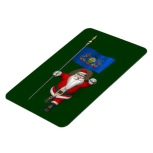 Santa Claus With Ensign Of Pennsylvania Magnet