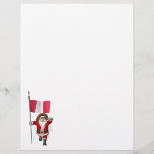 Santa Claus With Ensign Of Peru