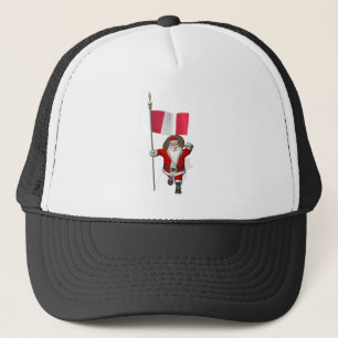 Santa Claus With Ensign Of Peru Trucker Hat