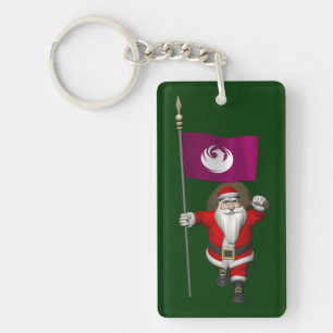 Santa Claus With Ensign Of Phoenix Key Ring