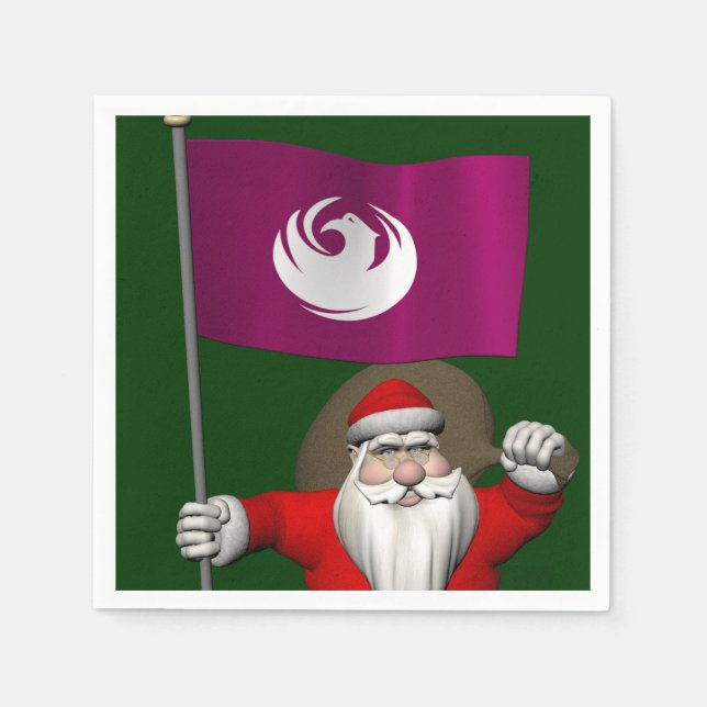 Santa Claus With Ensign Of Phoenix Napkin (Front)