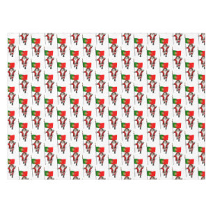 Santa Claus With Ensign Of Portugal Tablecloth