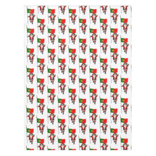 Santa Claus With Ensign Of Portugal Tablecloth