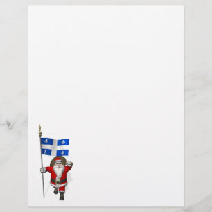 Santa Claus With Ensign Of Québec CDN
