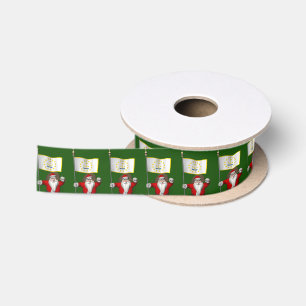 Santa Claus With Ensign Of Rhode Island Satin Ribbon