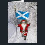 Santa Claus With Ensign Of Scotland<br><div class="desc">background colour can be changed: CUSTOMIZE it
 father christmas visiting the country that is part of the United Kingdom</div>