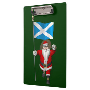 Santa Claus With Ensign Of Scotland Clipboard