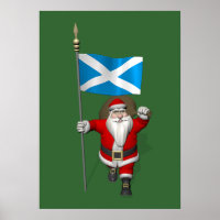 Santa Claus With Ensign Of Scotland