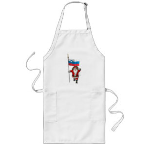 Santa Claus With Ensign Of Slovenia Long Apron