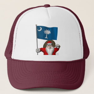 Santa Claus With Ensign Of South Carolina Trucker Hat