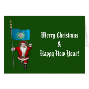 Santa Claus With Ensign Of South Dakota
