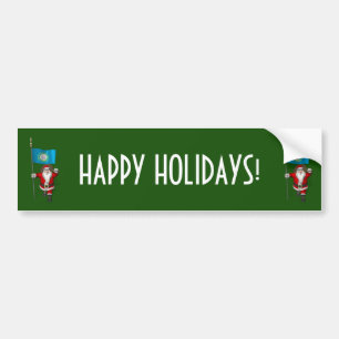 Santa Claus With Ensign Of South Dakota Bumper Sticker