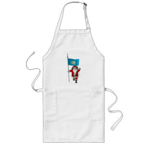 Santa Claus With Ensign Of South Dakota Long Apron