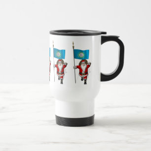 Santa Claus With Ensign Of South Dakota Travel Mug