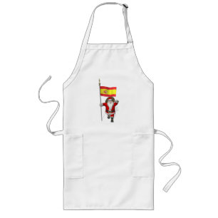 Santa Claus With Ensign Of Spain Long Apron