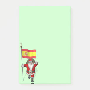 Santa Claus With Ensign Of Spain Post-it Notes