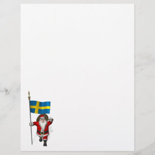 Santa Claus With Ensign Of Sweden