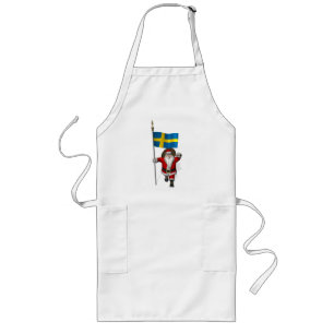 Santa Claus With Ensign Of Sweden Long Apron