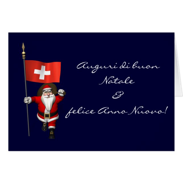 Santa Claus With Ensign Of Switzerland (Front Horizontal)