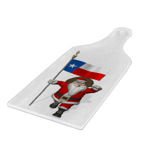 Santa Claus With Ensign Of Texas Cutting Board